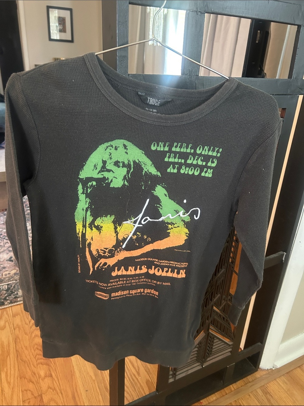 TRUCE Janis Joplin Graphic Long Sleeve Tee - Black